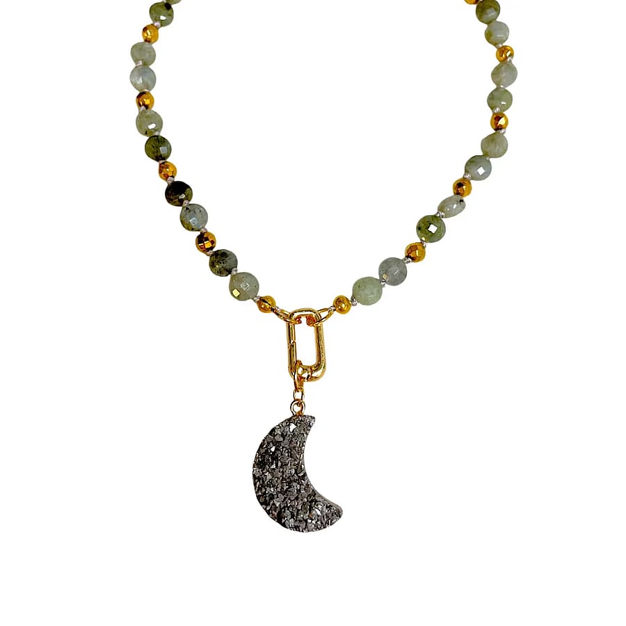Indie Rockin Jewelry Moon Glass Necklaces with Celestial Pendants