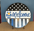 Welcome Door Hanger - USA Flag Blue Lives Matter