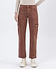 Brown Cargo Straight Jeans