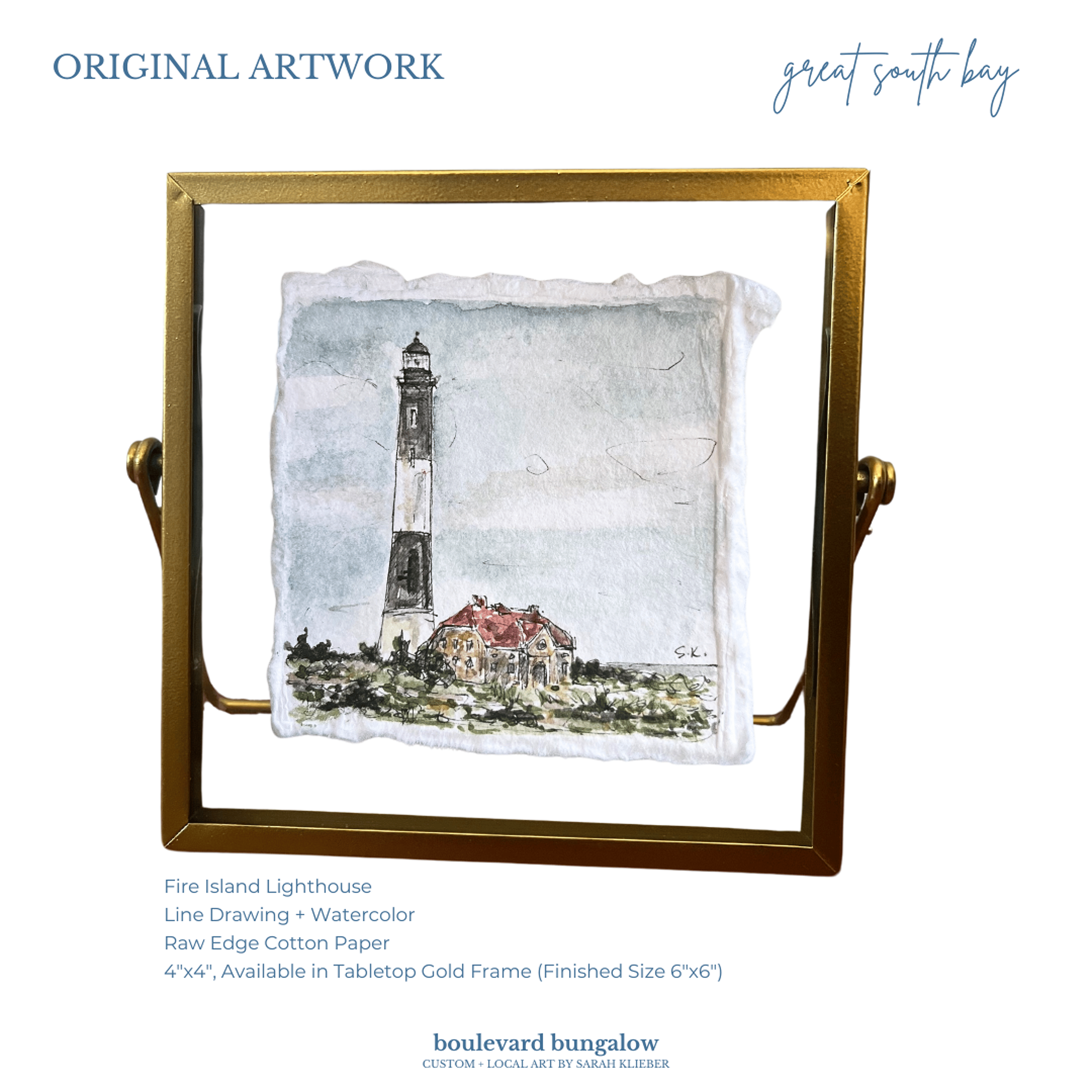 Great South Bay Collection - Fire Island Lighthouse 4"x4"