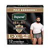 Depend Real Fit Incontinence L/XL Gray Underwear for Men - 12 count