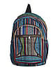 Blue Multicolored Woven BPS Backpack