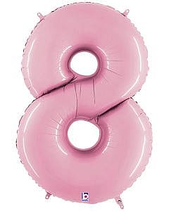 Pastel Pink Number 34" Foil Mylar Balloon (0–9)