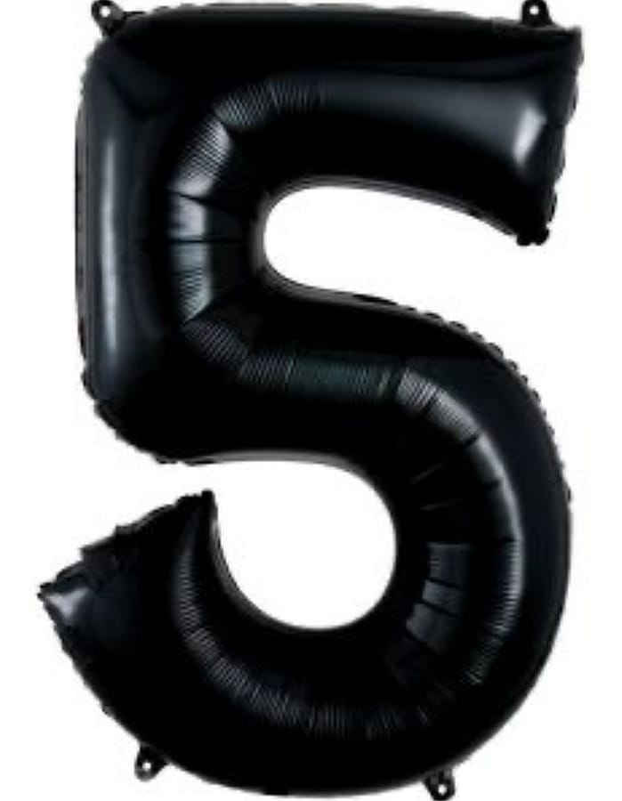 Black Number 34" Mylar Helium Balloon (0-9)