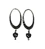 Genuine Black Diamond Earrings in 14 karat white gold