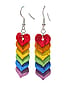 Small Primary Colors Leather Heart Earrings