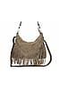 Tan Suede Fringe Crossbody Handbag