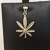 Marijuana Weed Leaf Kush Pot Cannabis 10k Yellow Solid Real Gold Charm Pendant