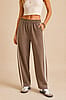 J.nna Mocha Crochet Trim Barrel Sweatpants