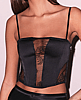 Fleur Du Mal Silk and Bouquet Lace Corset Top