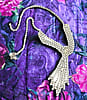 Vintage Rhinestone Tassel Necklace - 1950s Bridal Jewelry (Adjustable)