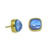 Bezel Set Tanzanite Blue Stud Earrings