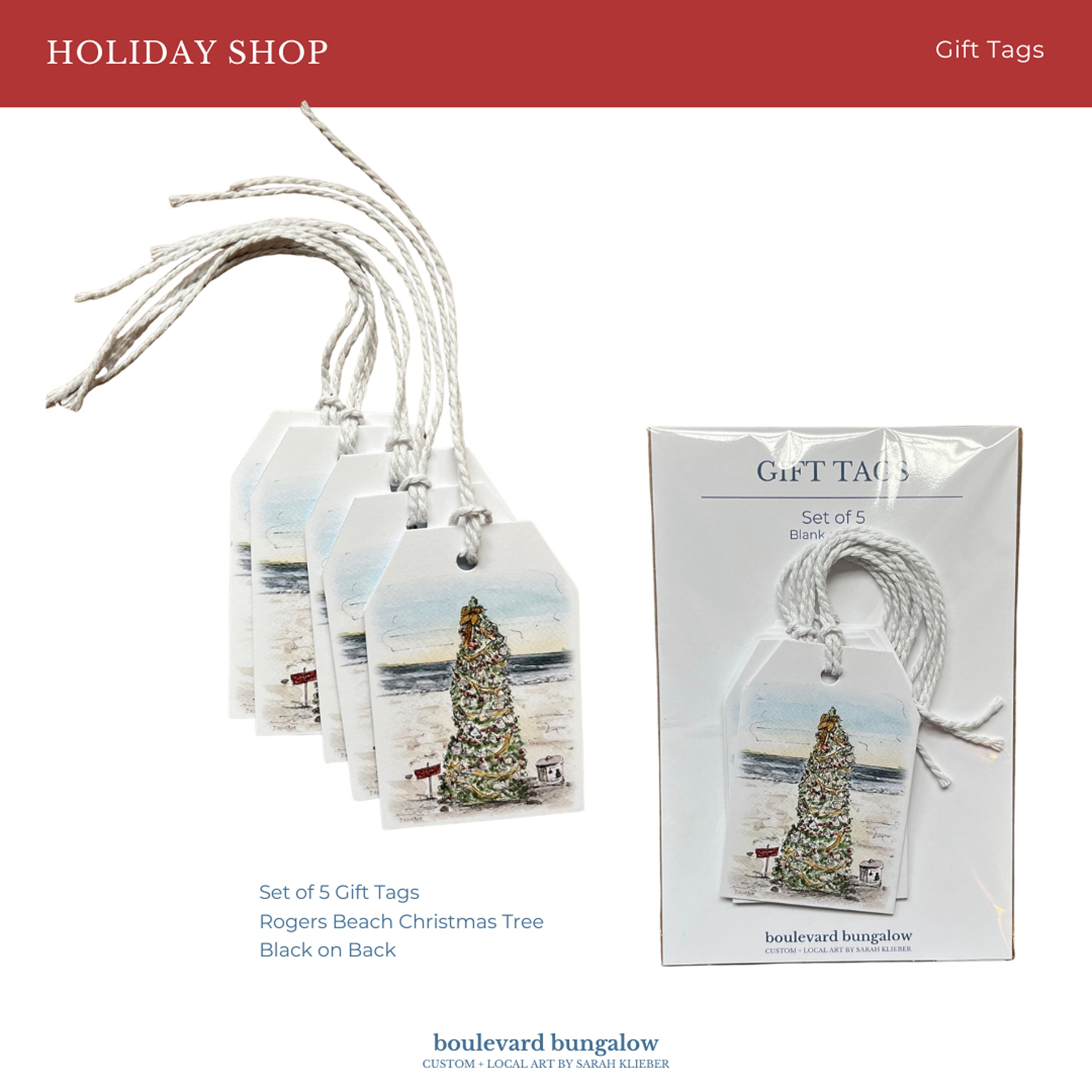 Rogers Beach Christmas Tree Gift Tags (Westhampton)