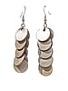 Silver Leather Dangle Earrings 