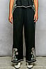 Black Embroidered Floral Pant