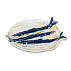 Round Triple Fish Plate-Blue & Yellow-7"D