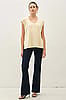 Be Cool Gold Bamboo Cotton Blend V-Neck Buttery French Terry T
