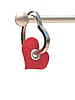 Red Leather Heart with Silver Eyelet Center Keychain