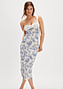 Free People Printed Got Glam Slip- Toil Tea-Cup