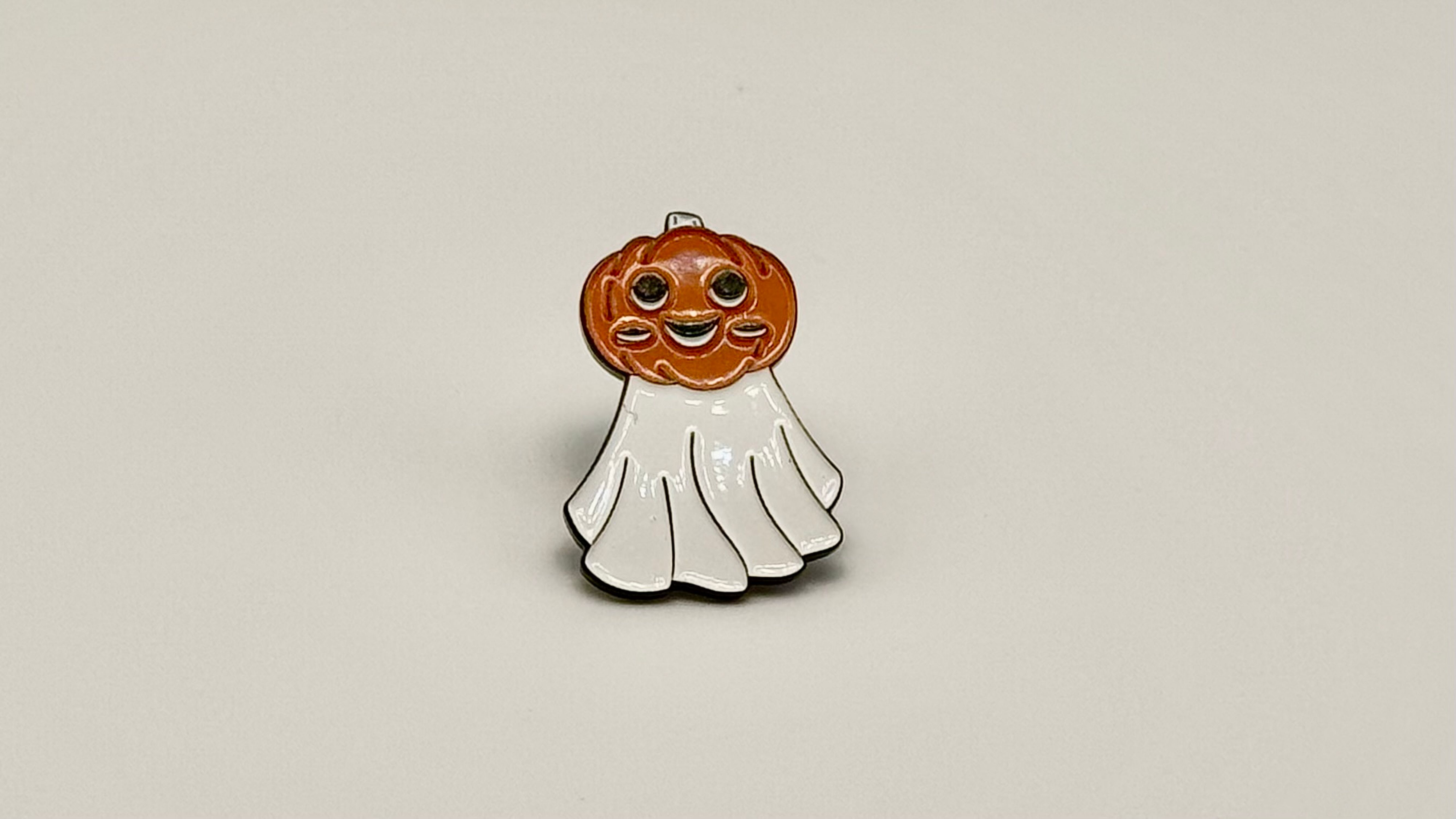 Pumpkin Ghost Enamel Pin