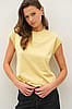 Be Cool Dusty Yellow Cap Sleeve Crew Neck Tee