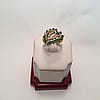 14K Yellow Real Solid Gold Heart Emerald Diamond Lady Ring Band Size 6 5.60gr