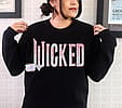 Wicked faux sequin faux embroidery crewneck