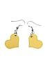 Small Yellow Leather Heart Earrings