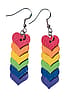 Small Rainbow Heart Leather Earrings 