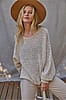 By Together Natural Scoop Neck Open-Knit Sweater