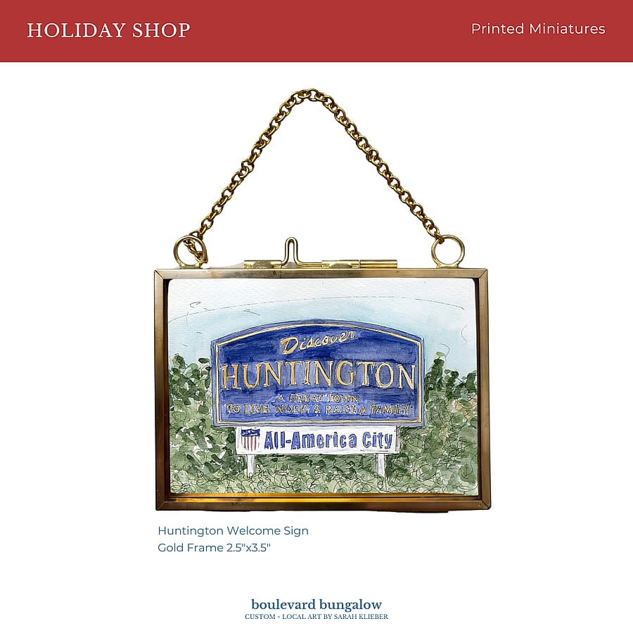 Discover Huntington – Welcome Sign – Printed Miniature
