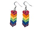 Small Rainbow Leather Heart Earrings