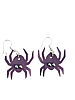 Purple Spider Leather Earrings 