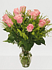 Light Pink Rose's clear vase (NO BABY BREATH)