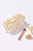 Shiraleah Beige Ruffle Bling Small Zip Pouch