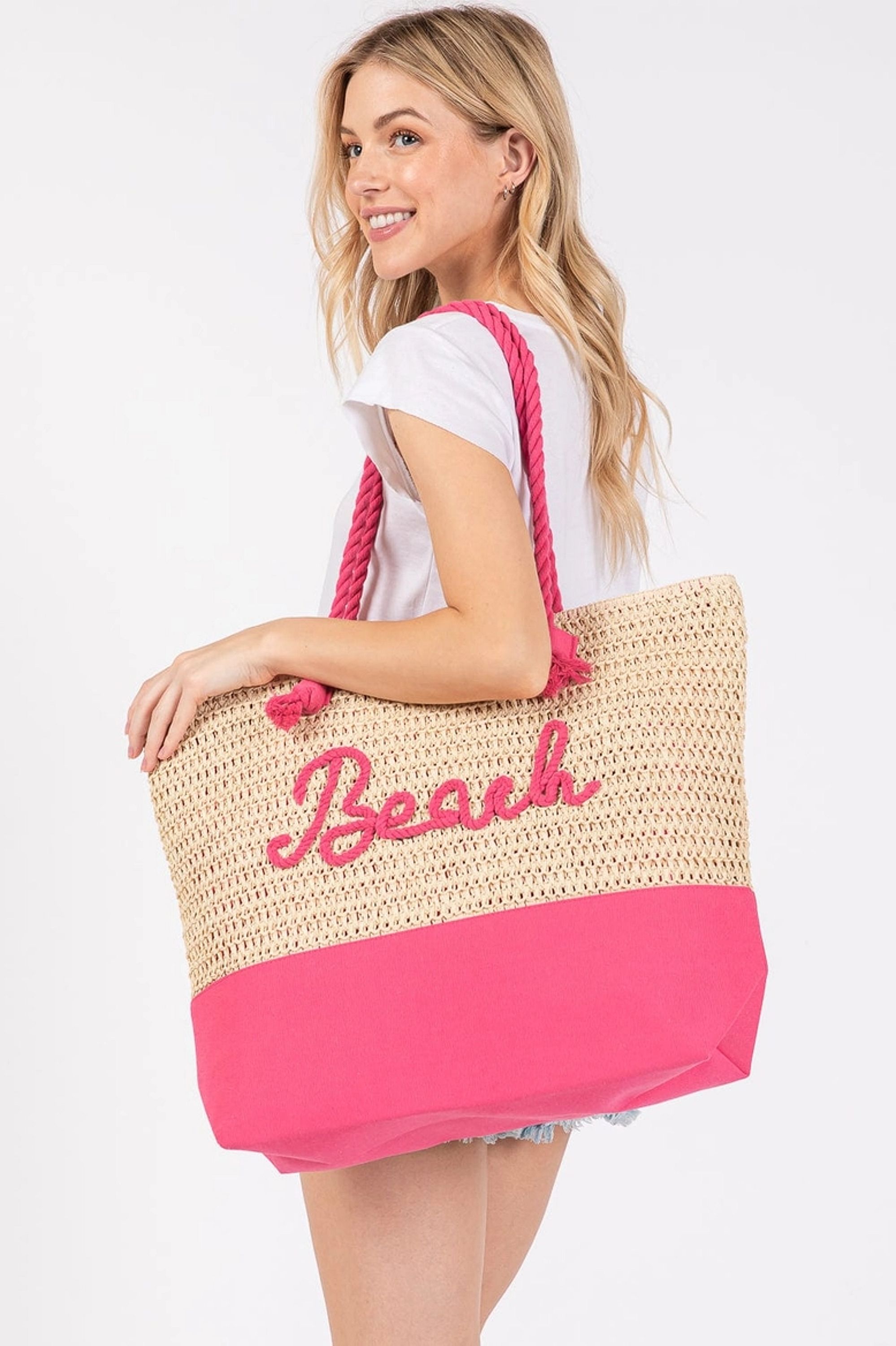 Hot Pink Girl Summer Beach Bag
