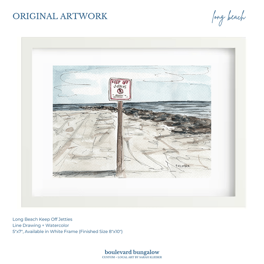  Long Beach Jetties 5"x 7"