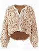 Beige/Gold Fuzzy Sequin Jacket