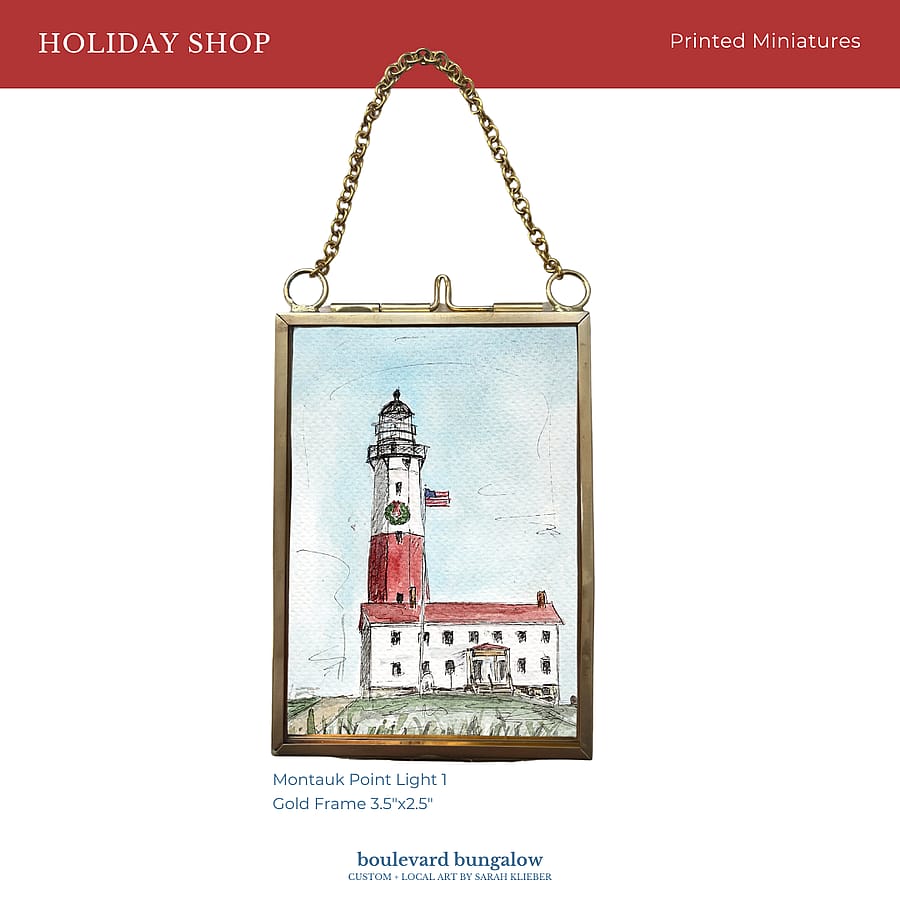 Montauk Point Light with Wreath – Printed Miniature