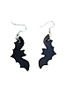 Black Leather Bat Earrings 