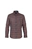 Plaid Brushed Flannel Shirt - Coffee - Size Large