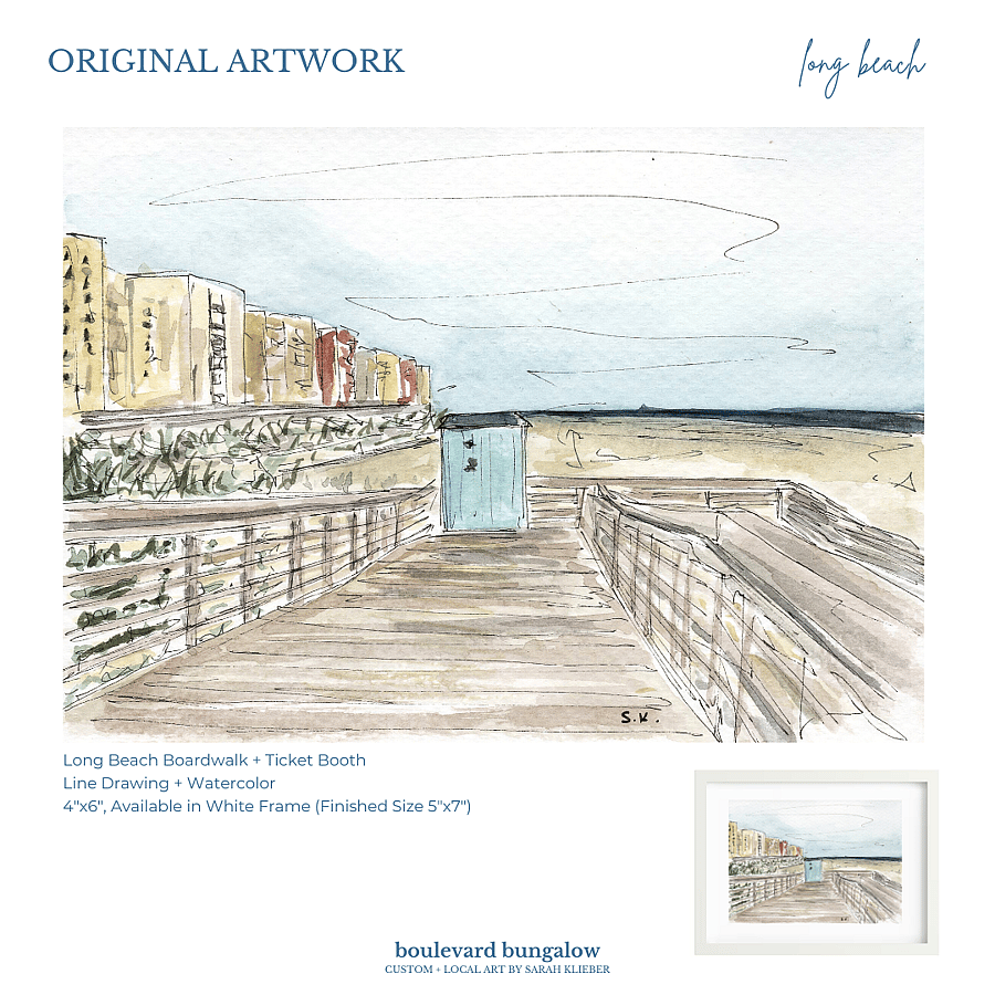 Long Beach - Ticket Booth and Boardwalk 4"x 6"