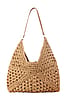 Dahlia Khaki Straw Shoulder Bag