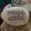 Engraved Rock: 'A Grateful Heart Is A Magnet For Miracles' | Gratitude Word Stone | Inspirational Quote | Thank You