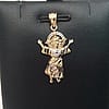 10k Yellow Real Gold Divino Nino Baby Jesus Religious CZ Charm Pendant small