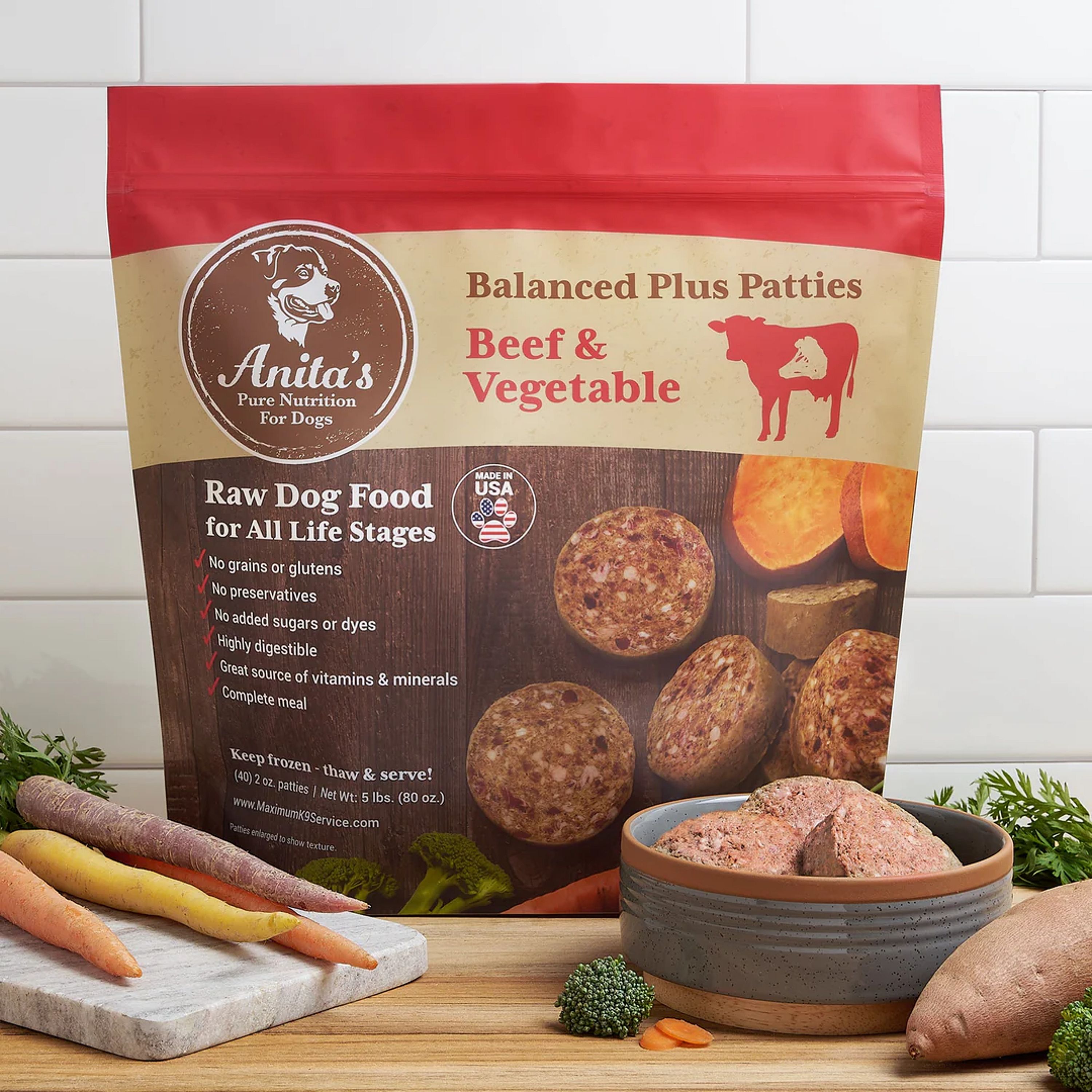 Anita's Balanced Plus 5 lb. Beef Patties