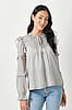 Sparkling Grey Peasant Top