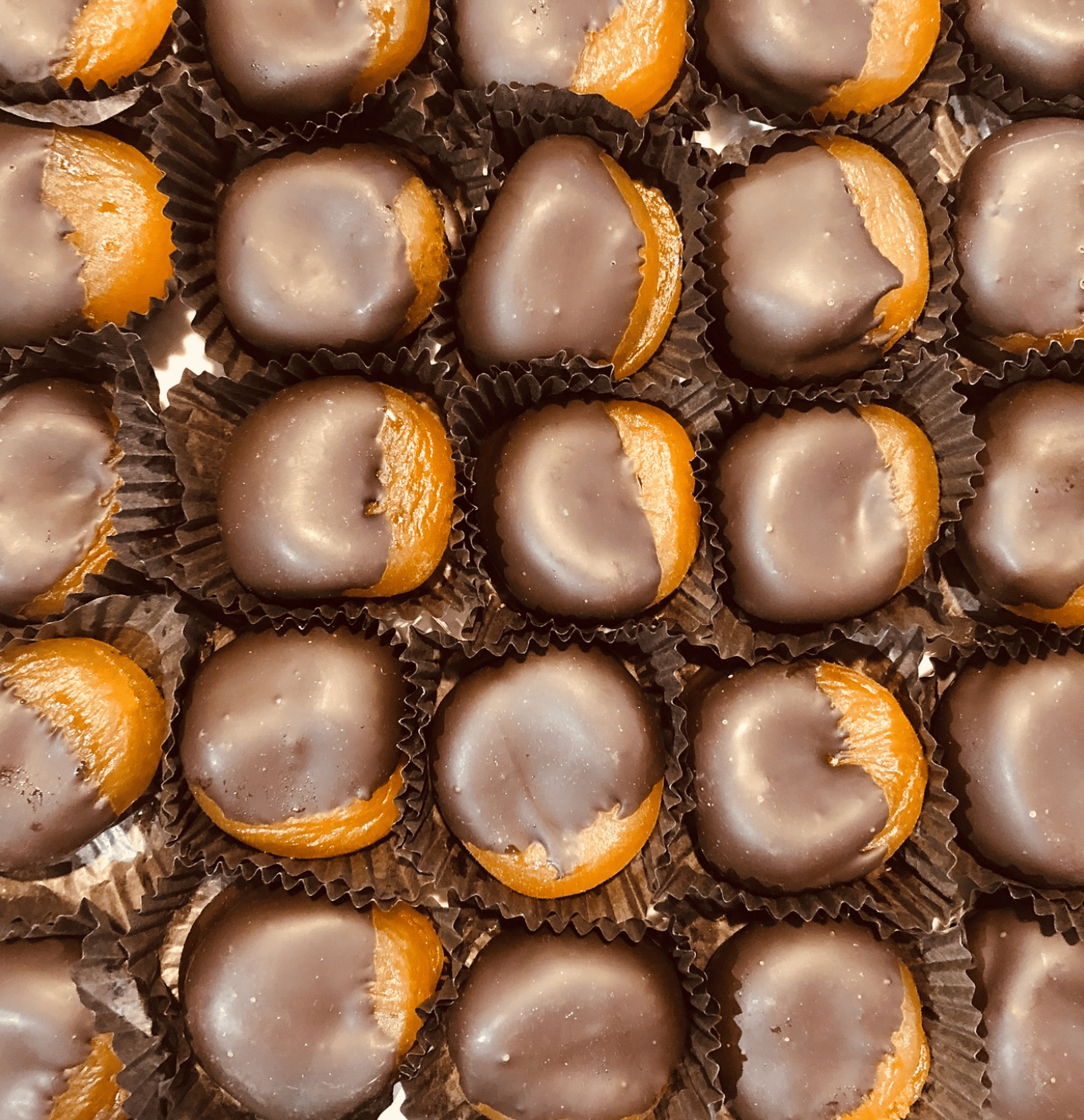 Chocolate Dipped Dried Peaches