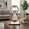 Decorative Sculpture - Gold Metal Hourglass Sandtimer, 11 in.