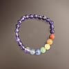 Amethyst With Seven Chakra Beaded Bracelets